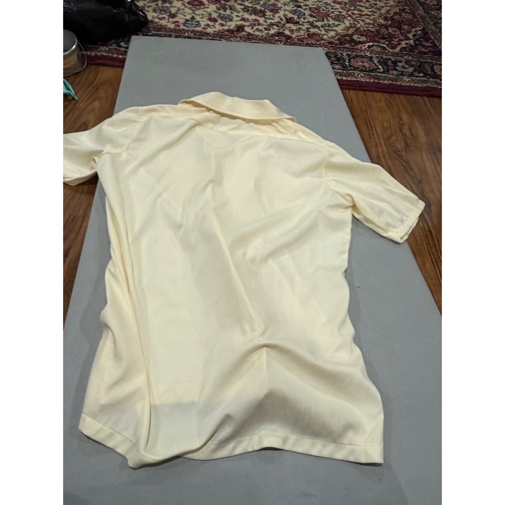 Vintage Mens Kingsport Short Sleeve Button Down Shirt XL Cream